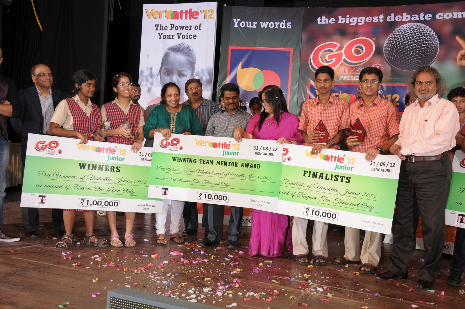 Deepak Thimaya at the Verbattle Junior 2012 awards ceremony
